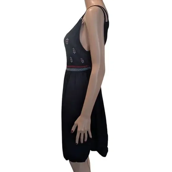 Ariat Woman's Size M Navy Blue Rayon Embroidered Bodice Sundress Cowgirl - Picture 3 of 9